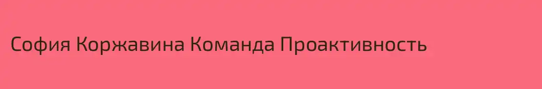 София Коржавина Команда Проактивность